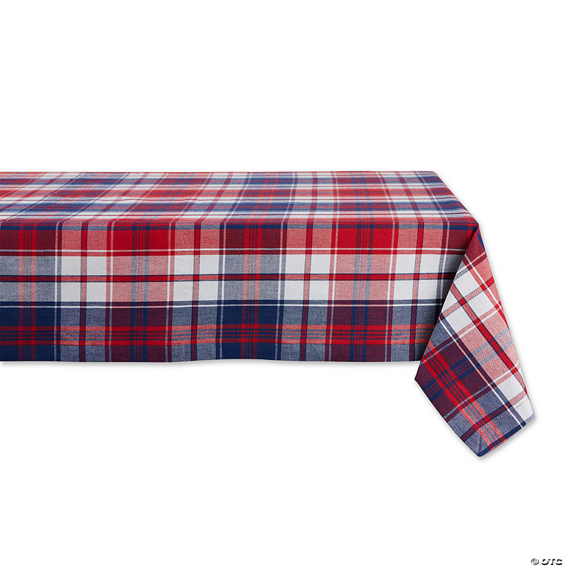 60" X 104" Americana Plaid Tablecloth Image