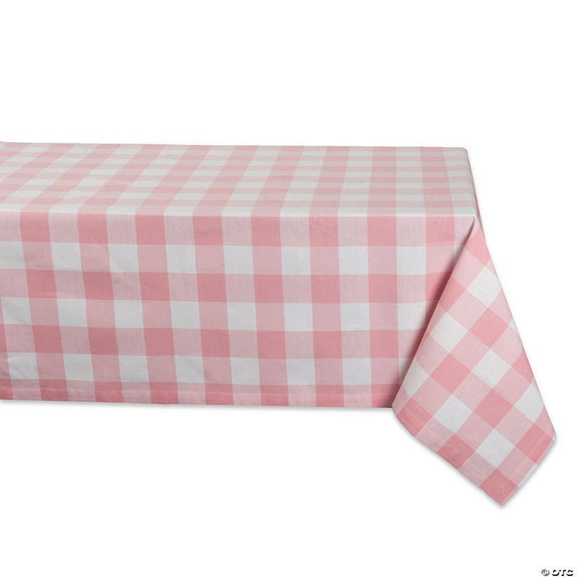 60" X 104" Pink Buffalo Check Plastic Tablecloth Image