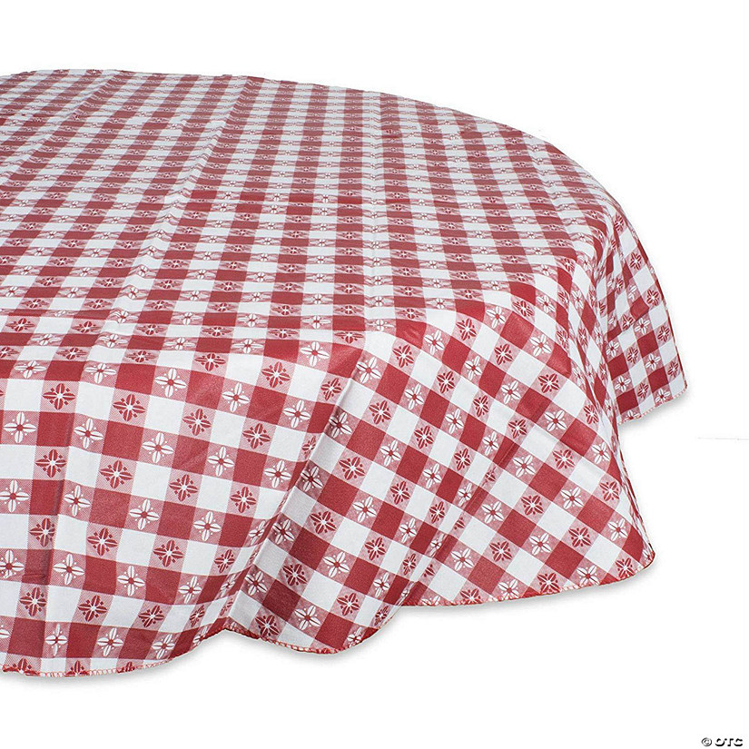60Rnd Red Chk Ecovinyl Tablecloth (Set Of 3) Image
