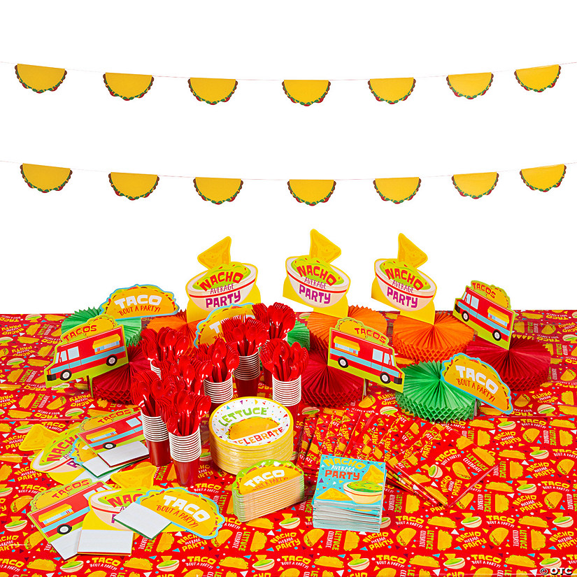 614 Pc. Taco Party Tableware Kit for 96 Guests Image