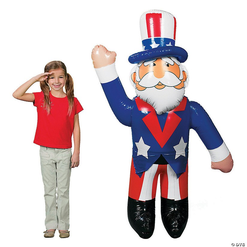 64" Jumbo Inflatable Uncle Sam in Red, White & Blue Suit Decoration Image