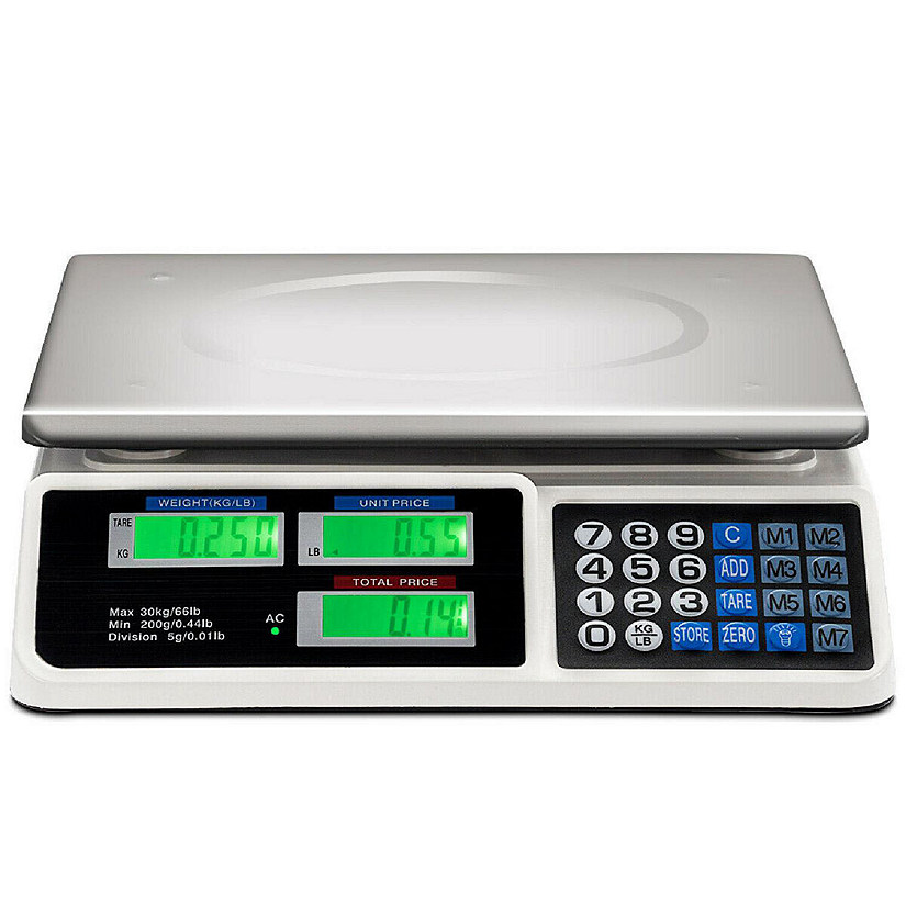 66Lbs Digital Weight Scale Price Computing Retail Count Scale Food Meat Scales Image
