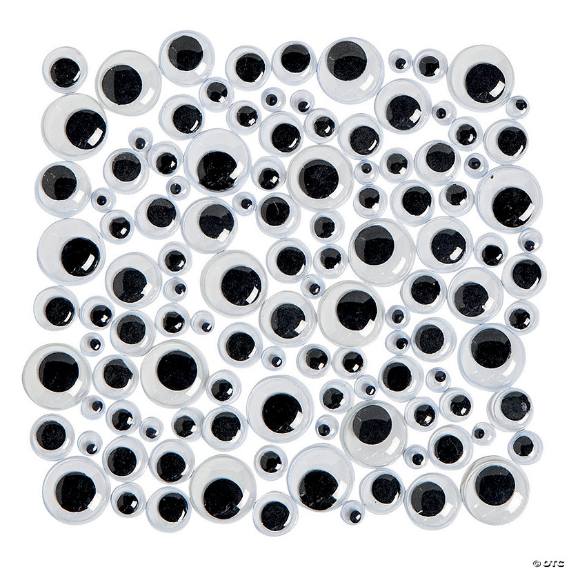 6mm - 13mm Bulk 500 Pc. Black Plastic Googly Eyes Craft Supplies Image