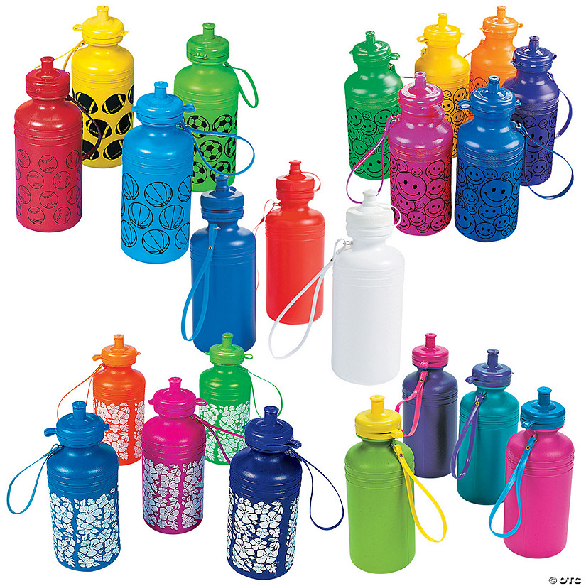 7 1/2" 18 - 20 Oz. Bulk  60 Ct. Colorful Water Bottle Assortment Image