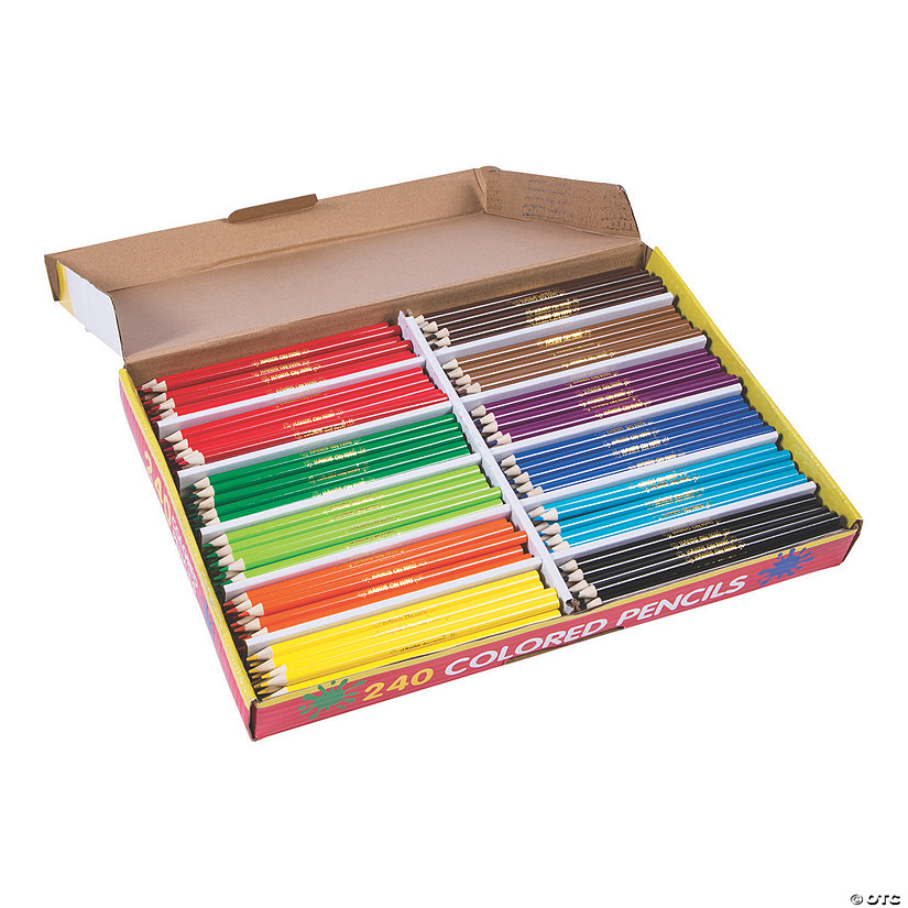7 1/2" Bulk 240 Pc. Cool Colored Pencils Classpack - 12 Colors Per Pack Image