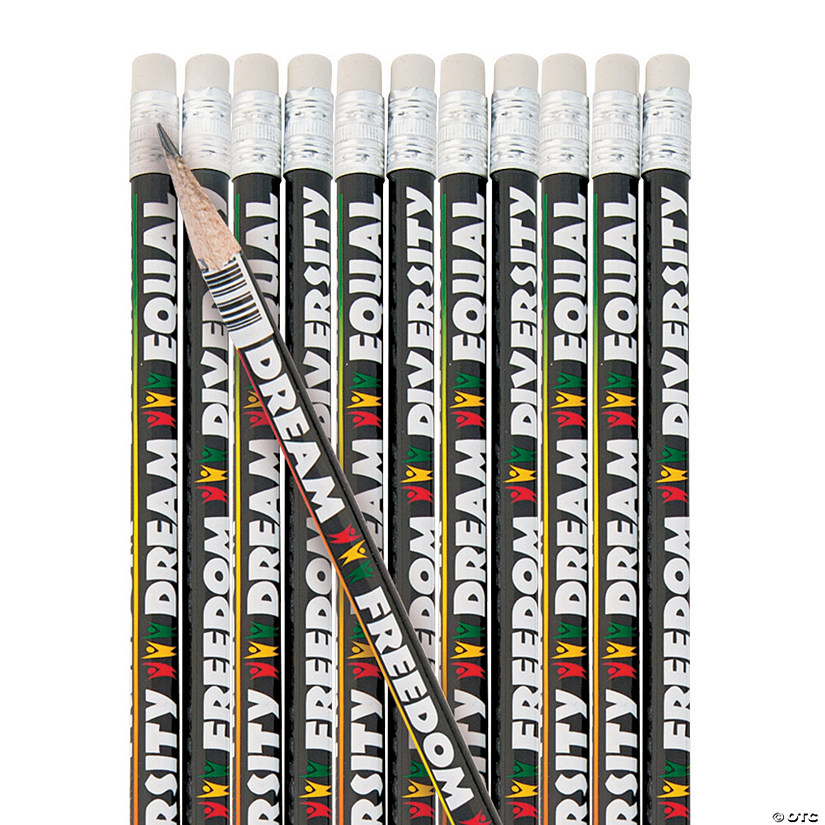 7 1/2" Colors of Diversity Black, Red, Yellow & Green Wooden Pencils - 24 Pc. Image