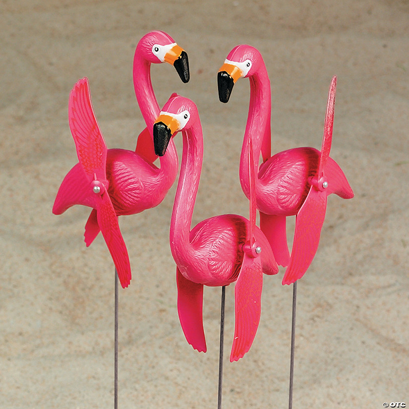 7 1/2" Twirling Flamingo Yard Signs - 6 Pc. Image