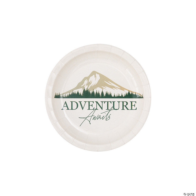 7 1/4" Adventure Awaits Party Alpine Mountain Paper Dessert Plates - 8 Ct. Image