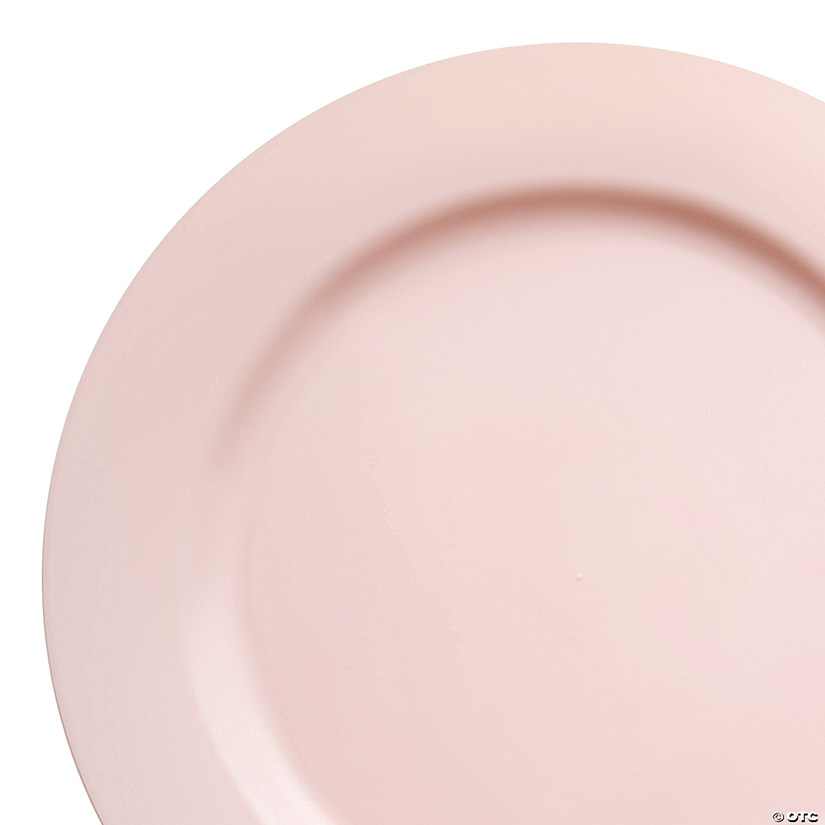 7.5" Matte Pink Round Disposable Plastic Appetizer/Salad Plates (90 Plates) Image