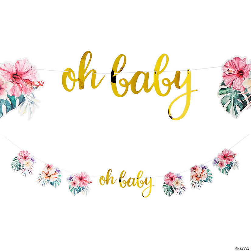 7 Ft. Elevated Luau Baby Shower Ready-to-Hang Garland Image