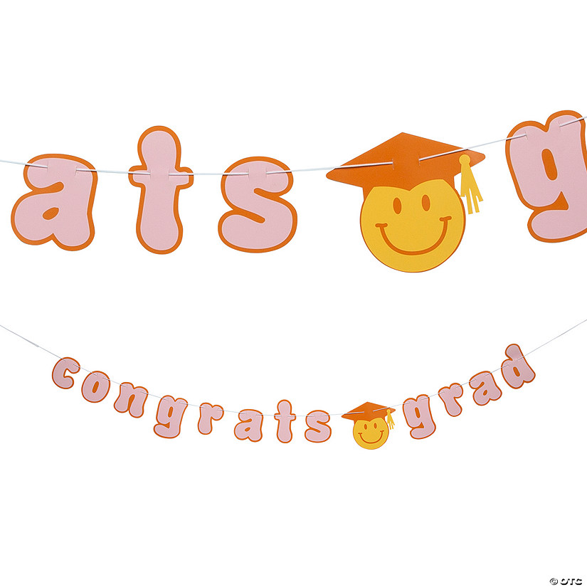 7 Ft. x 7" Groovy Congrats Grad Ready-to-Hang Cardstock Garland Image