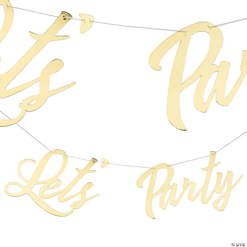 7' Gold Foil Let&#8217;s Party Garland Image