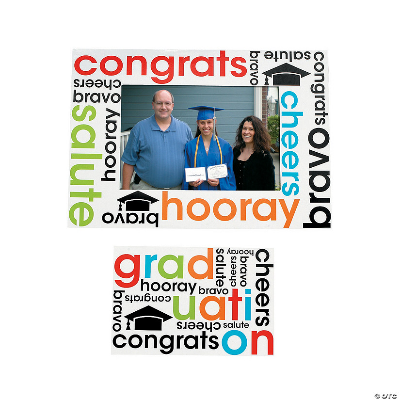 7" x 5" Cheers to the Grad Magnetic Vinyl Picture Frames - 12 Pc. Image