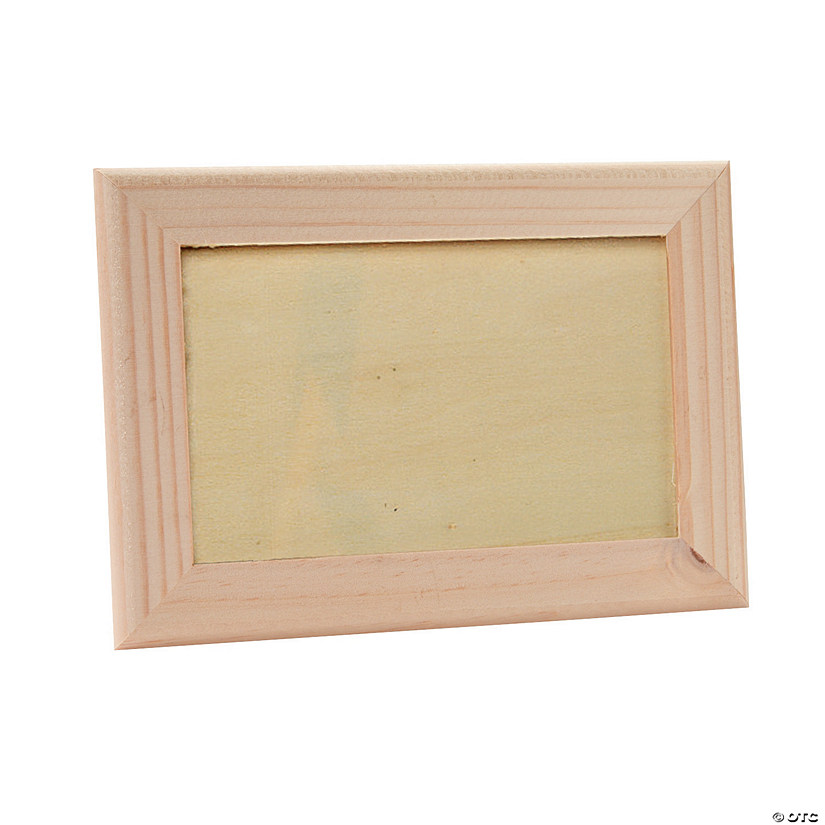 7" x 5" DIY Unfinished Wood Picture Frames with Easel - 12 Pc. Image