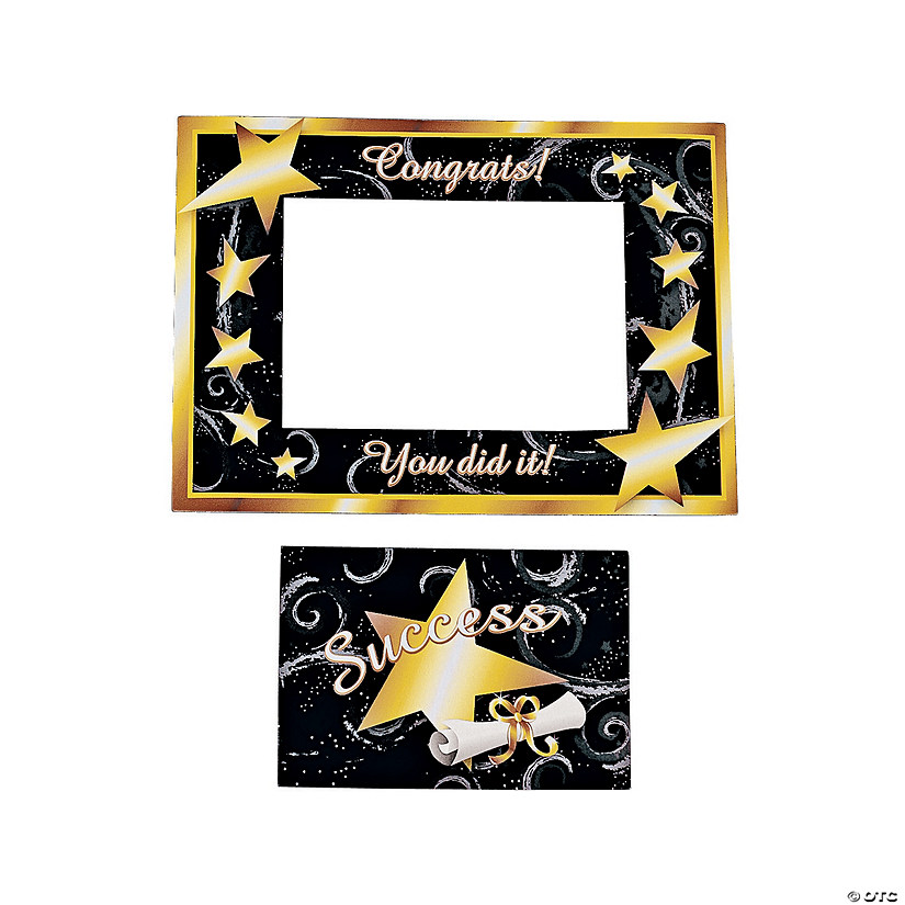 7" x 5" Graduation Black & Gold Magnetic Picture Frames - 12 Pc. Image
