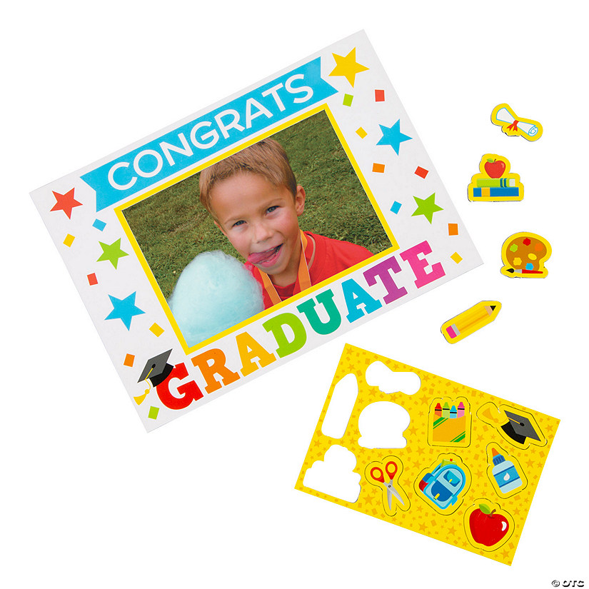 7" x 5" Graduation Magnetic Vinyl Picture Frames with Magnet Icons - 12 Pc. Image