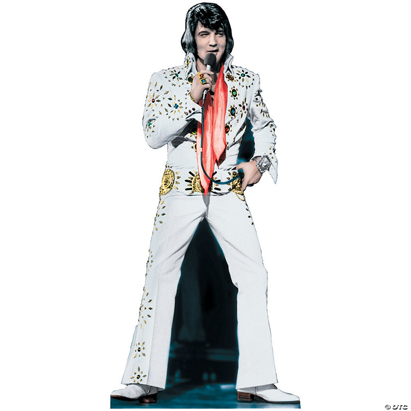 70" Elvis Presley White Jumpsuit Life-Size Cardboard Cutout Stand-Up Image