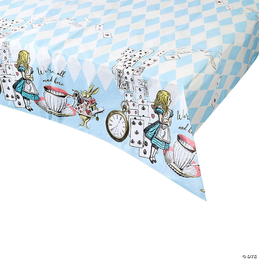 71" x 47" Truly Alice Rectangle Disposable Paper Tablecloth Image