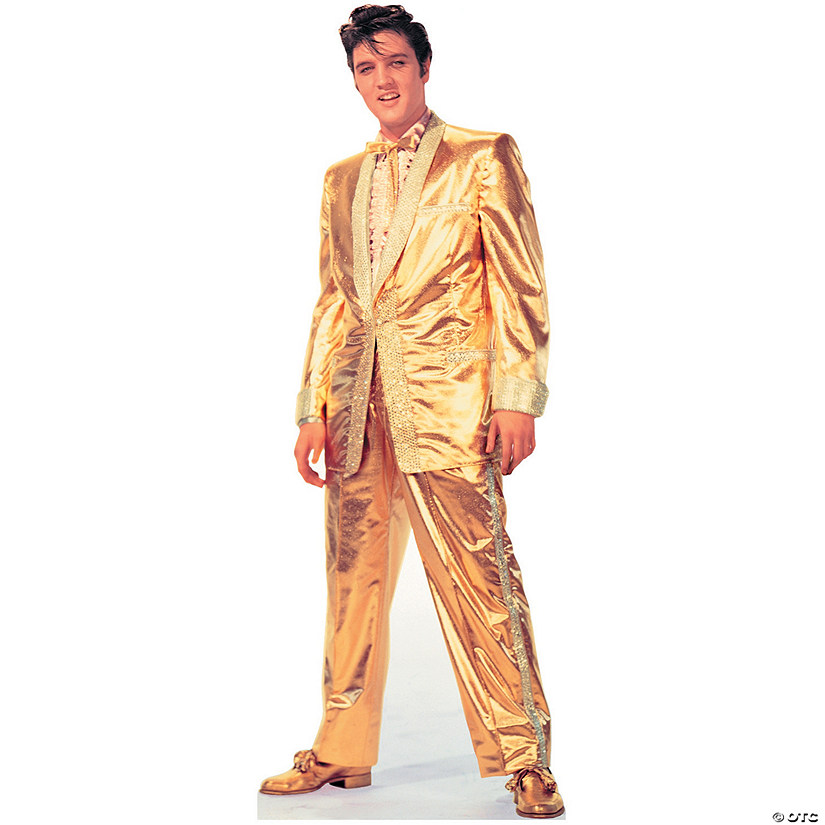 73" Elvis Presley - Gold Lam&#233; Talking Life-Size Cardboard Cutout Stand-Up Image
