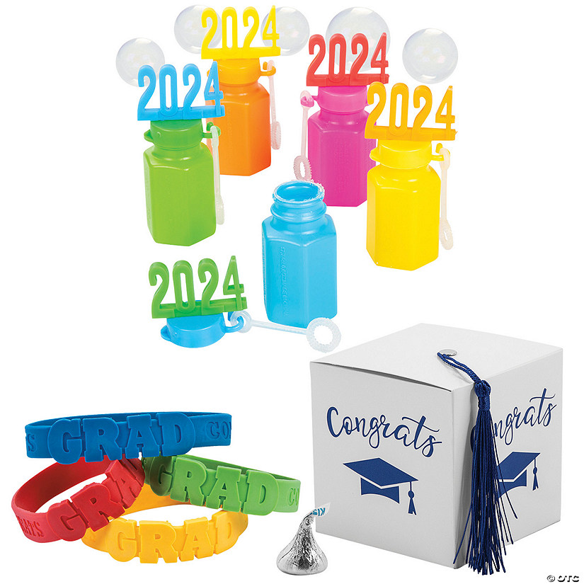 73 Pc. Elementary Graduation Gift Boxes with Blue Tassel for 24 Image