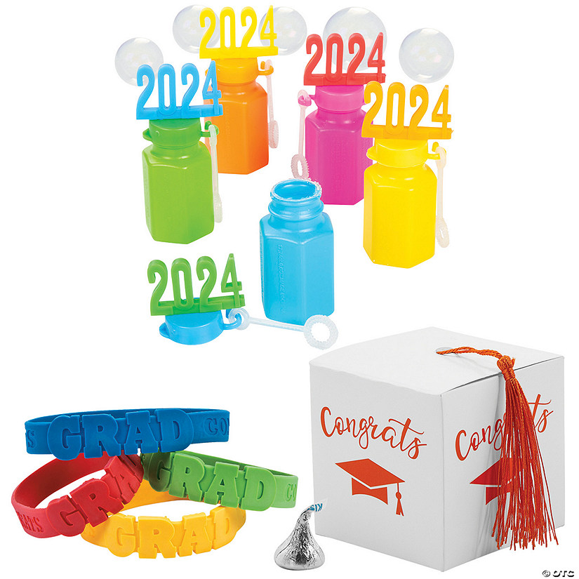 73 Pc. Elementary Graduation Gift Boxes with Orange Tassel for 24 Image