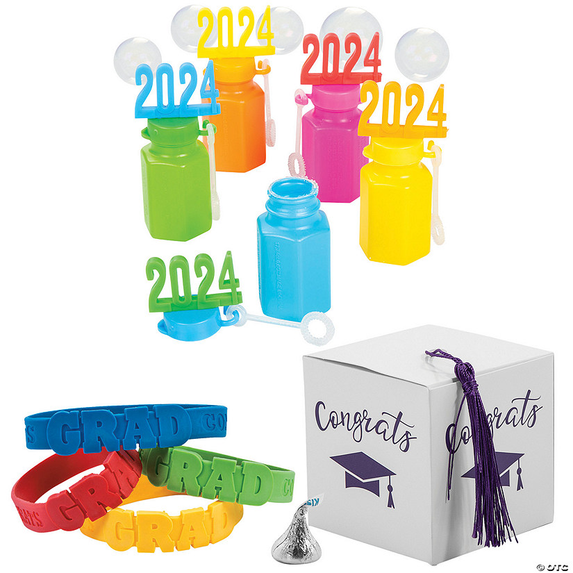 73 Pc. Elementary Graduation Gift Boxes with Purple Tassel for 24 Image