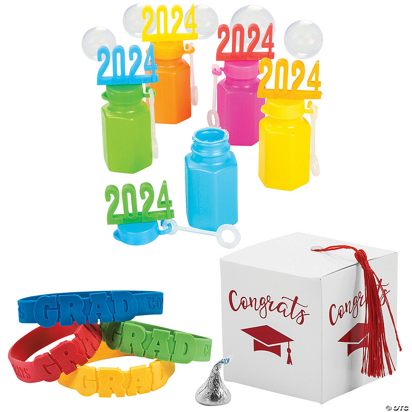 73 Pc. Elementary Graduation Gift Boxes with Red Tassel for 24 Image