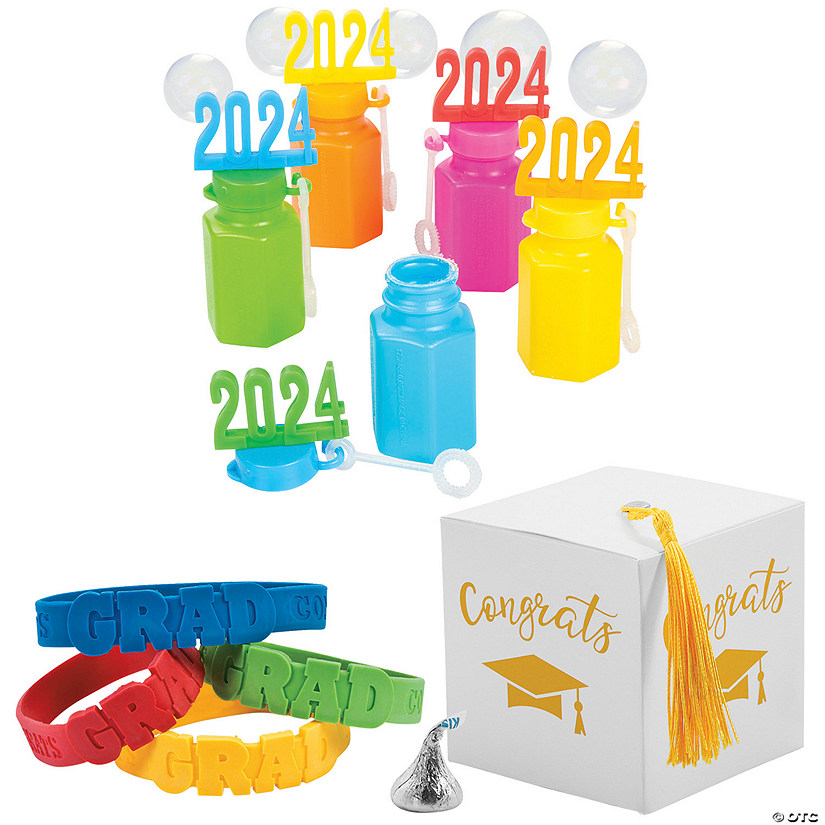 73 Pc. Elementary Graduation Gift Boxes with Yellow Tassel for 24 Image