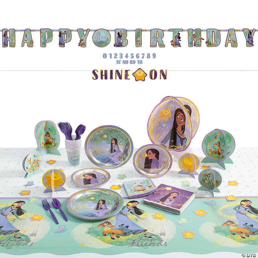 75 Pc. Disney&#8217;s Wish Disposable Tableware Kit for 8 Guests Image