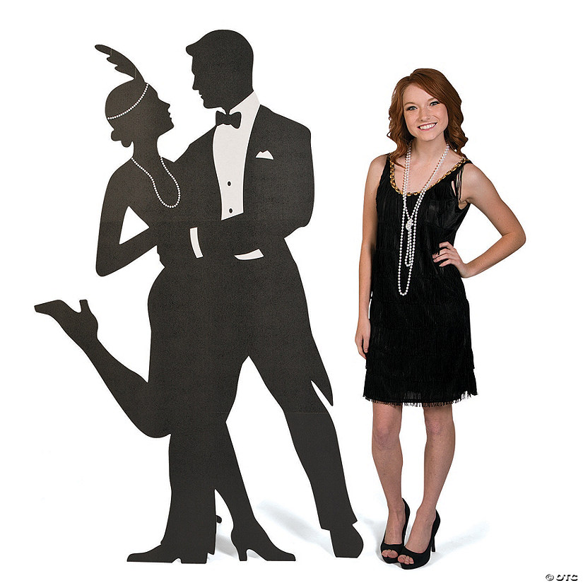 76 1/2" Roaring 20s Silhouette Swing Dancers Life-Size Cardboard Cutout Stand-Up Image