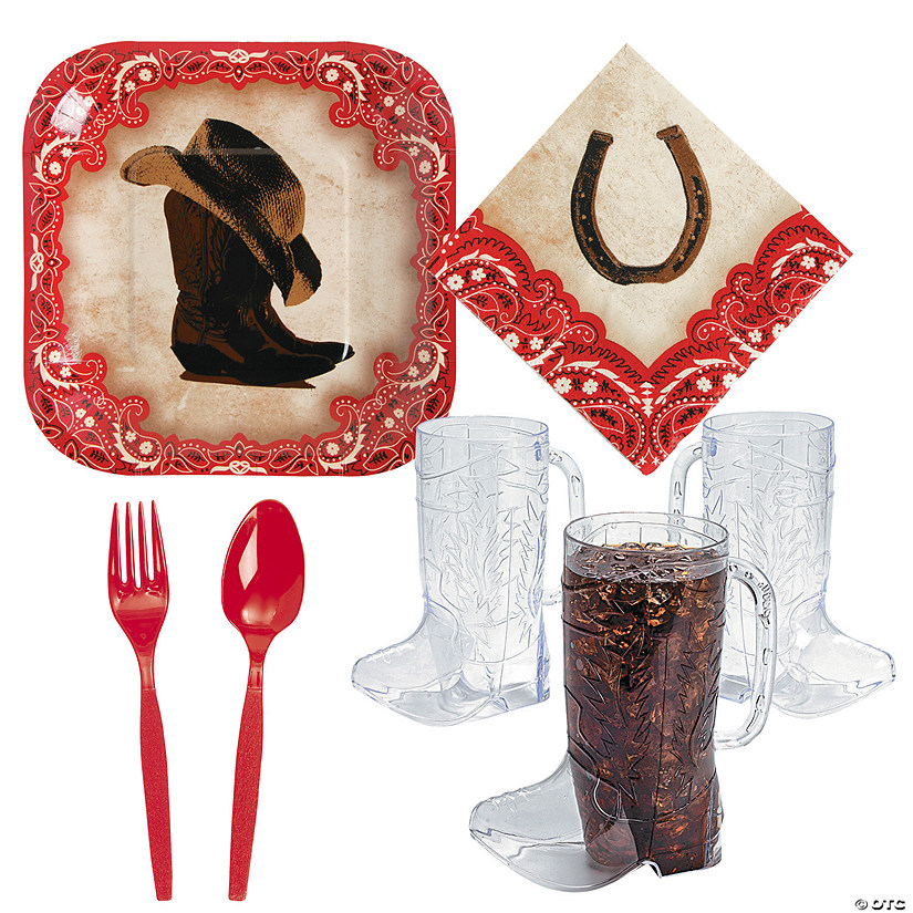 76 Pc. Cowboy Dessert Kit for 12 Guests Image