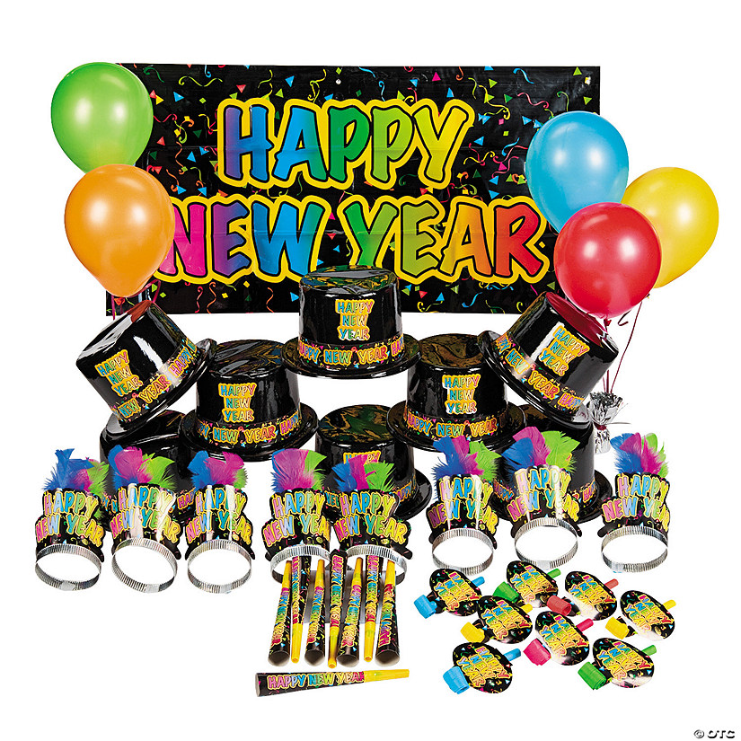 76 Pc. Glow-in-the-Dark New Year's Eve Party for 25 Image