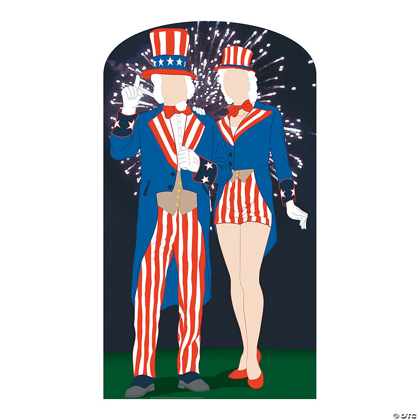 77" Aunt & Uncle Sam Life-Size Cardboard Stand-In Stand-Up Image