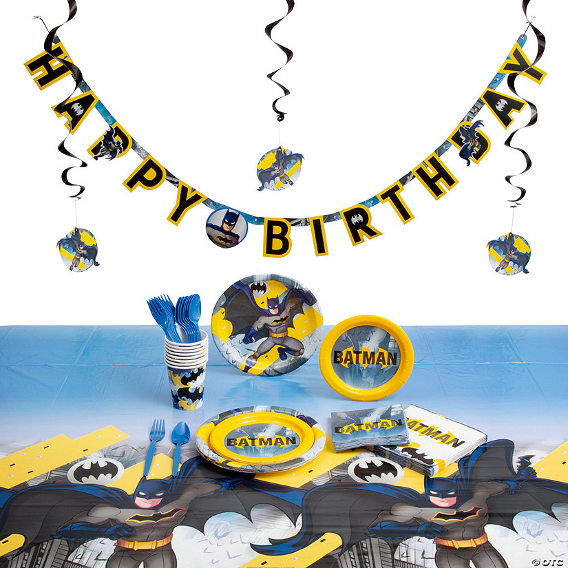 77 Pc. Batman&#8482; Birthday Party Tableware Kit for 8 Guests Image