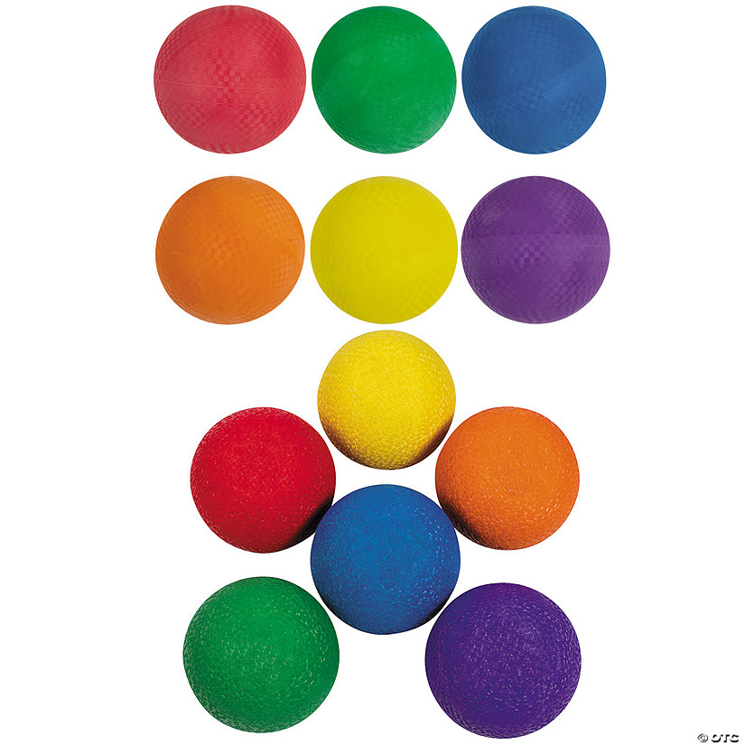 8 1/2" & 10" Rainbow Playground Ball Kit - 12 Pc. Image