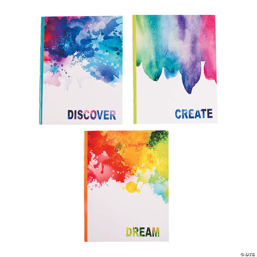 8 1/2" x 11" Watercolor Rainbow Colors Inspiring Journals - 24 Pc. Image