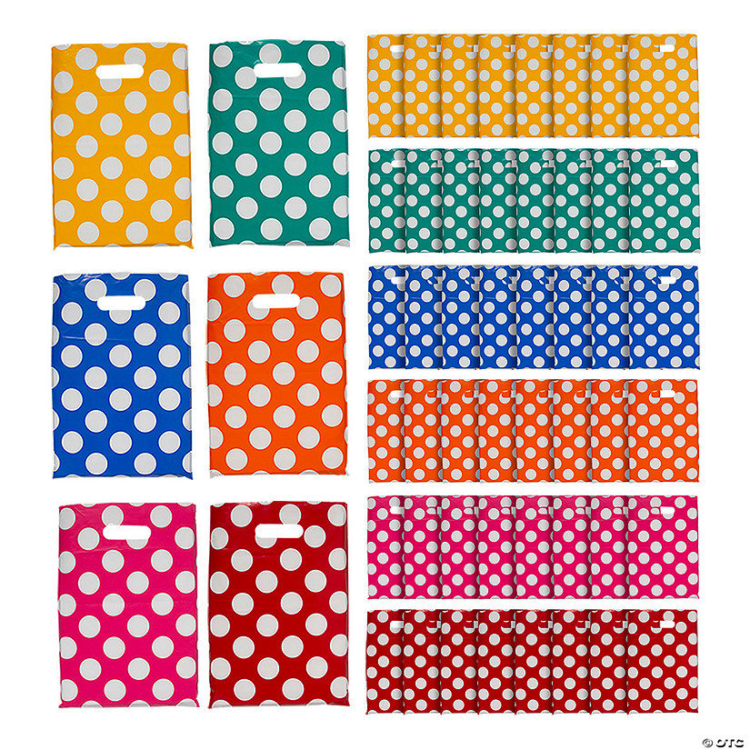 8 1/2" x 12" Bulk 50 Pc. Medium Polka Dot Plastic Treat Bags Image