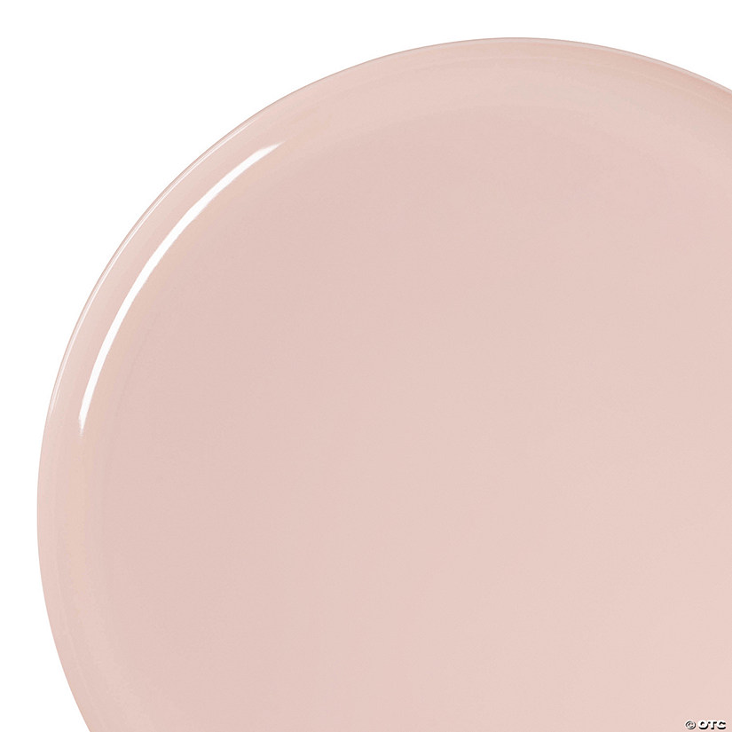 8.5" Pink Flat Round Disposable Plastic Appetizer/Salad Plates (120 Plates) Image