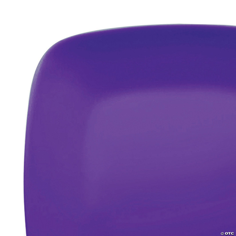8.5" Purple Flat Rounded Square Disposable Plastic Buffet Plates (120 Plates) Image