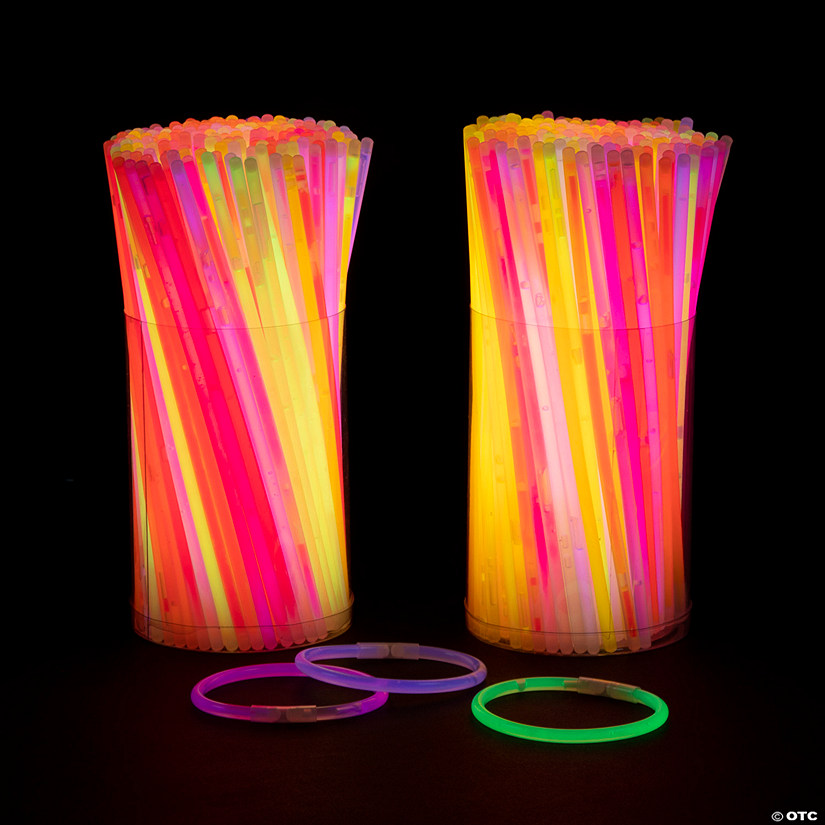 8" Mega Bulk 500 Pc. Multicolor Plastic Glow Bracelet Assortment Image