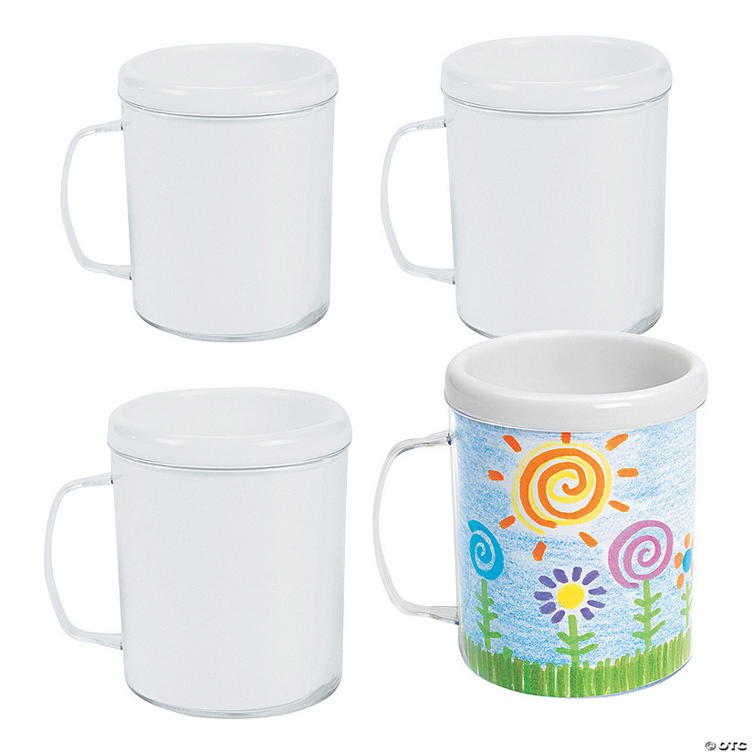 8 oz. DIY BPA-Free Plastic Mugs - 4 Ct. Image