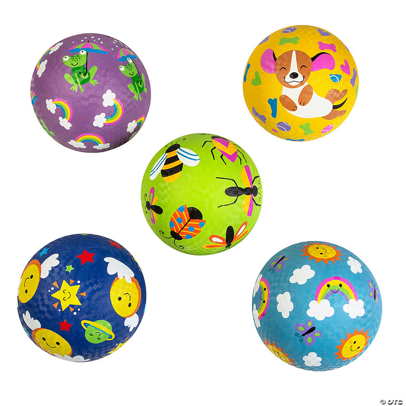 8" Patterned Playground Balls - 6 Pc. Image