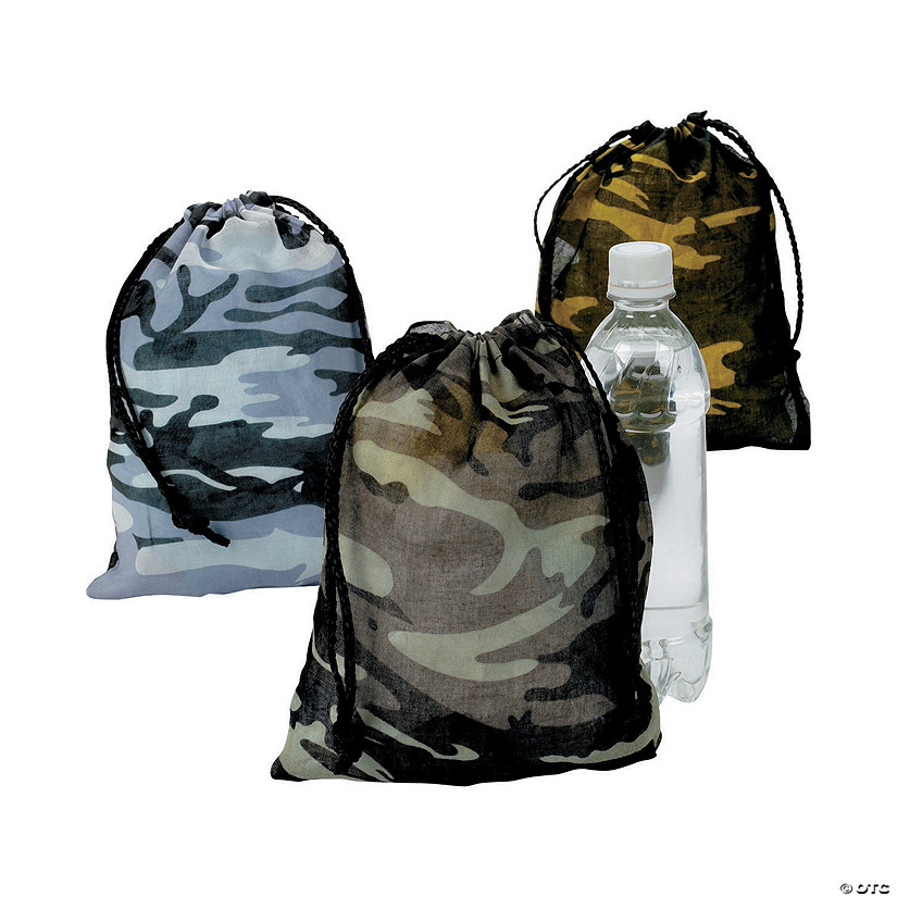 8" x 10" Camouflage Drawstring Bags - 12 Pc. Image