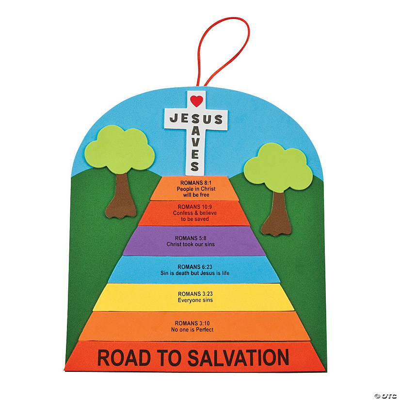 8" x 9" Romans Road to Salvation Foam Sign Craft Kit- Makes 12 Image