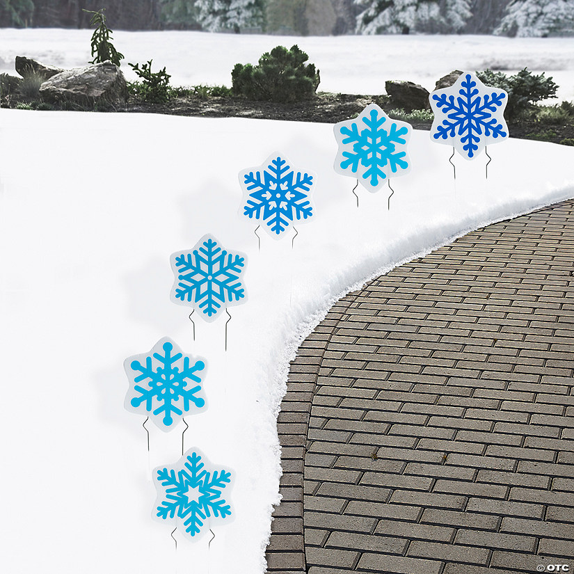 8" x 9" Snowflake Sidewalk Signs - 6 Pc. Image