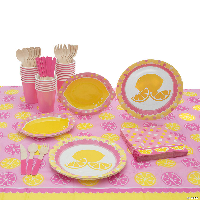 81 Pc. Lemonade Party Tableware Kit for 8 Guests Image