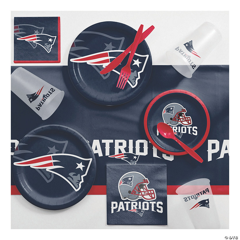 81 Pc. Nfl New England Patriots Game Day Party Supplies Kit  For 8 Guests Image