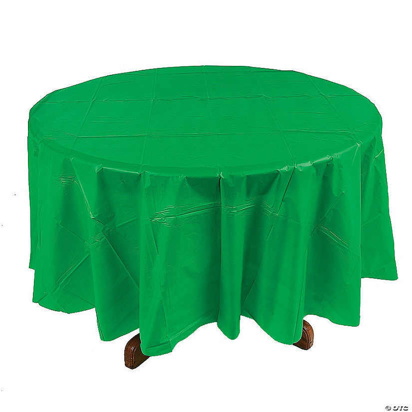 82" Green Round Plastic Tablecloth Image