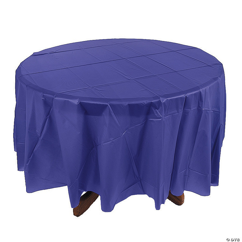 82" Purple Round Plastic Tablecloth Image