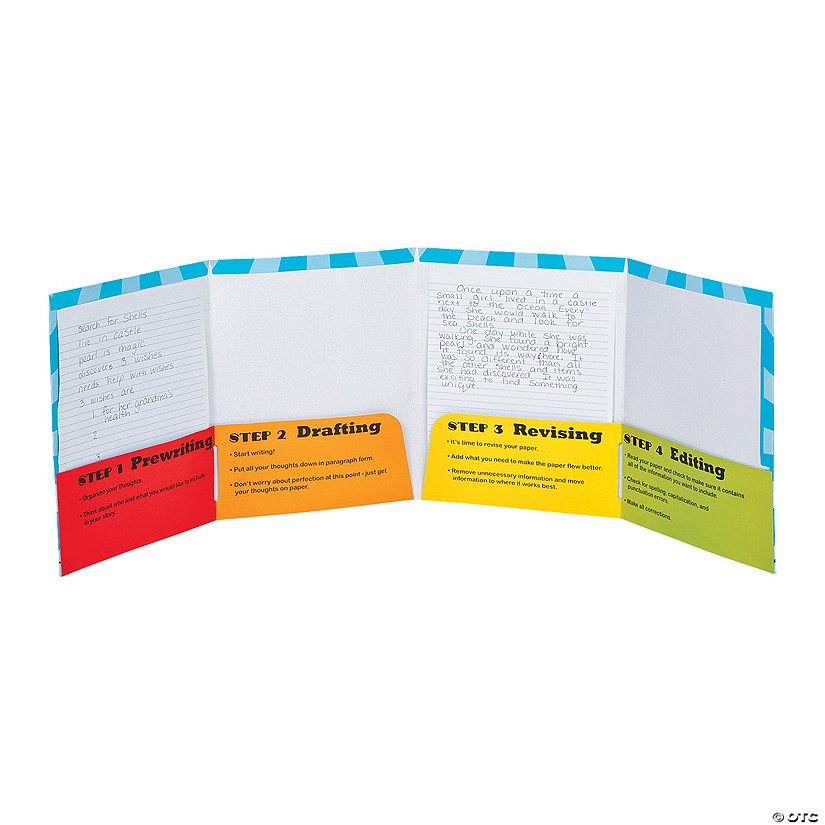 9 1/2" x 12" Writing Process Cardstock Pocket Folders - 12 Pc. Image